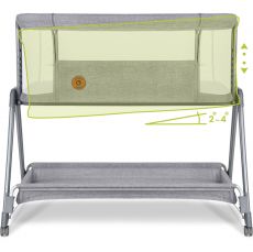 Приставне ліжечко Lionelo Luna Grey Concrete